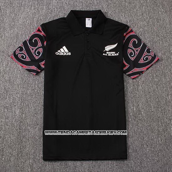 Camiseta Polo Nueva Zelandia All Blacks Maori Rugby 2019 Negro